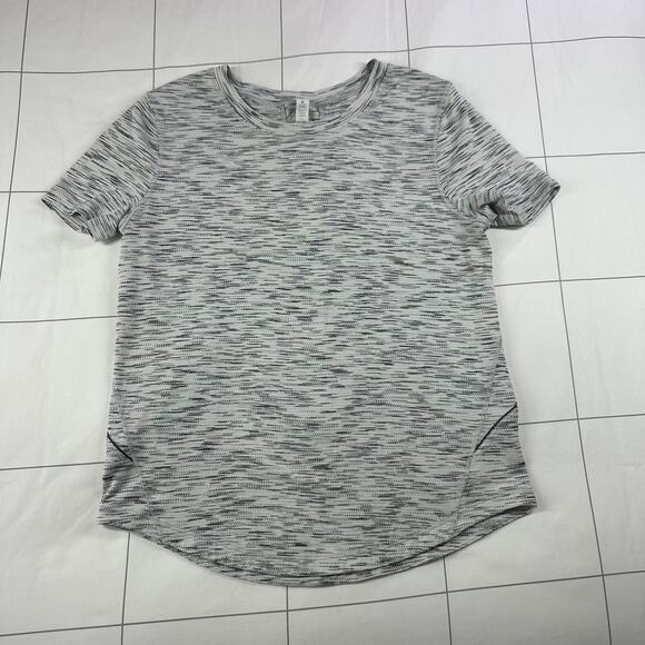 Lululemon Top Womens 4 White Black Long Distance Tiger Space Dye Athletic Gym - Picture 3 of 9